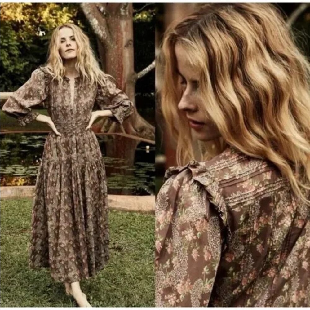 Doen Monet Floral Maxi Dress Small NWT Women's Country Rose Print